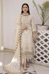 HL-07 Ivory | 3PC Unstitched Luxury Lawn Collection Kiamora By Raeesa Premium