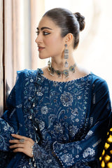 HL-19 Farheen | 3PC Unstitched Suit Luxury Lawn Kimora By Raeesa Premium