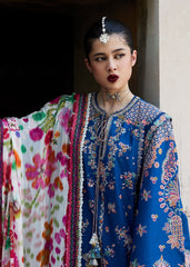 3-PC Unstitched Embroidered Lawn Nirmal By Hussain Rehar | Zarqa