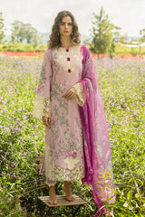 Unstitched 3-PC Chikan Embroidered Lawn Hemline Secret Garden By Mushq | Lavendar whispers
