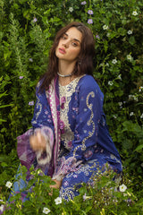 Unstitched 3-PC Chikan Embroidered Lawn Hemline Secret Garden By Mushq | Dreamisy Daisy