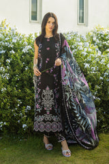 Unstitched 3-PC Chikan Embroidered Lawn Hemline Secret Garden By Mushq | Thorned Grace