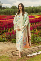 Unstitched 3-PC Chikan Embroidered Lawn Hemline Secret Garden By Mushq | Starlit Lilies