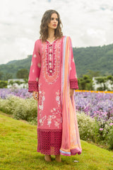 Unstitched 3-PC Chikan Embroidered Lawn Hemline Secret Garden By Mushq | Garden of Dreams