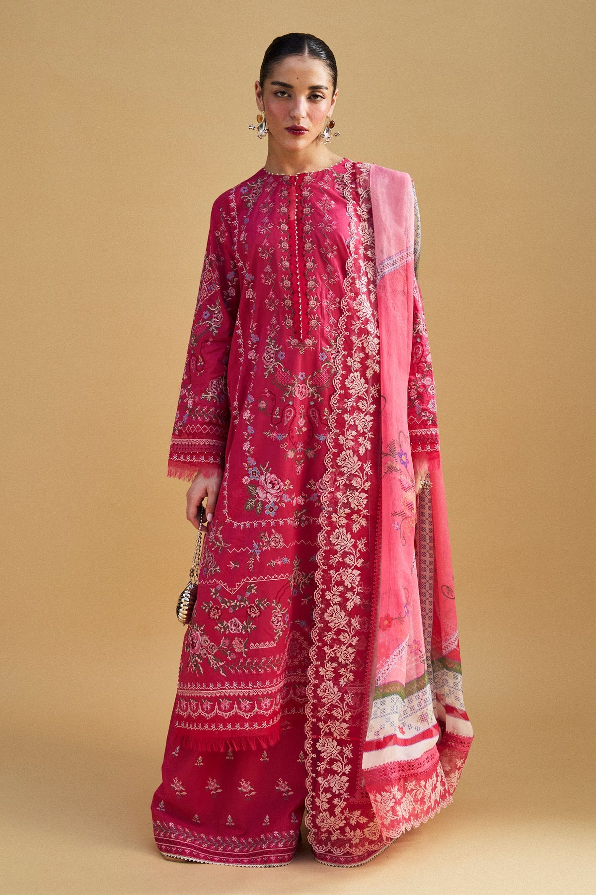 Unstitched 3-PC Embroidered Lawn Satori by Zara Shahjahan HIKARI - 7A