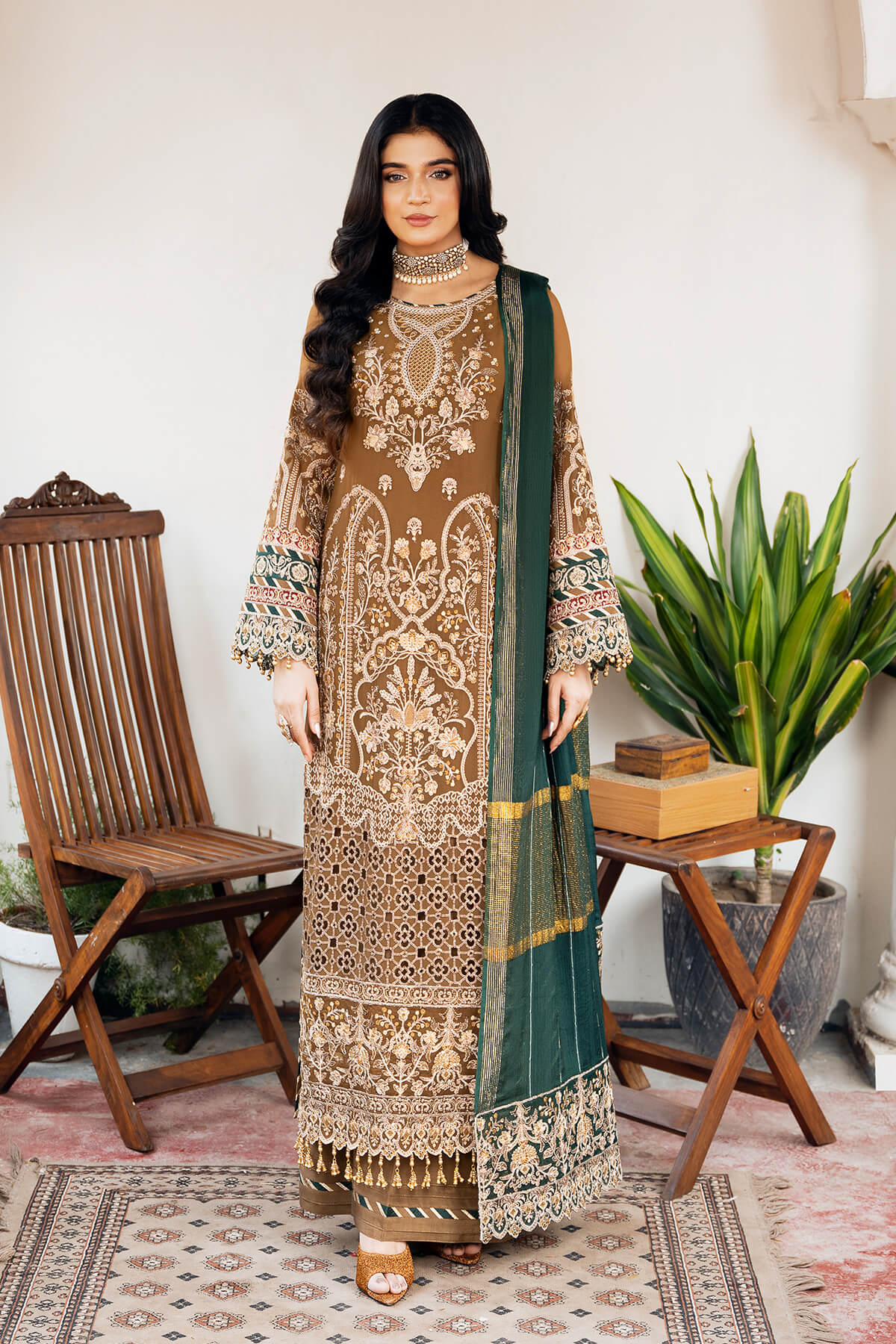 I-210 Tabaan | 3Pc Unstitched Suit Winter Luxury Chiffon Sitarah By Imrozia Premium