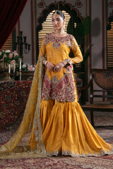 3-PC Unstitched Embroidered Handmade Embelishment Bridal Collection By Imrozia Serene | IB-55