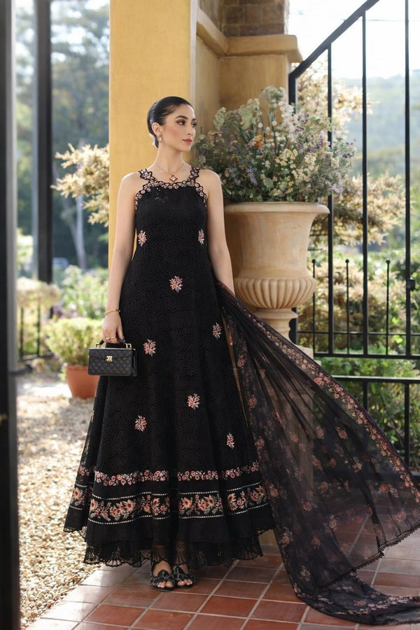 3-PC Unstitched Schiffli Embroidered Lawn Noor By Saadia Asad | D5 - B - Lunaria