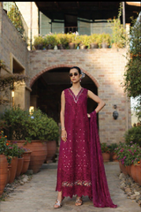 3-PC Unstitched Schiffli Embroidered Lawn Noor By Saadia Asad | D6 - A - Zelina