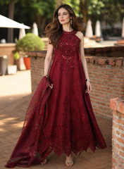 3-PC Unstitched Embroidered Lawn Schiffli Laserkari By Saadia Asad | D12