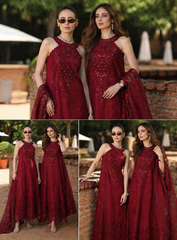 3-PC Unstitched Embroidered Lawn Schiffli Laserkari By Saadia Asad | D12