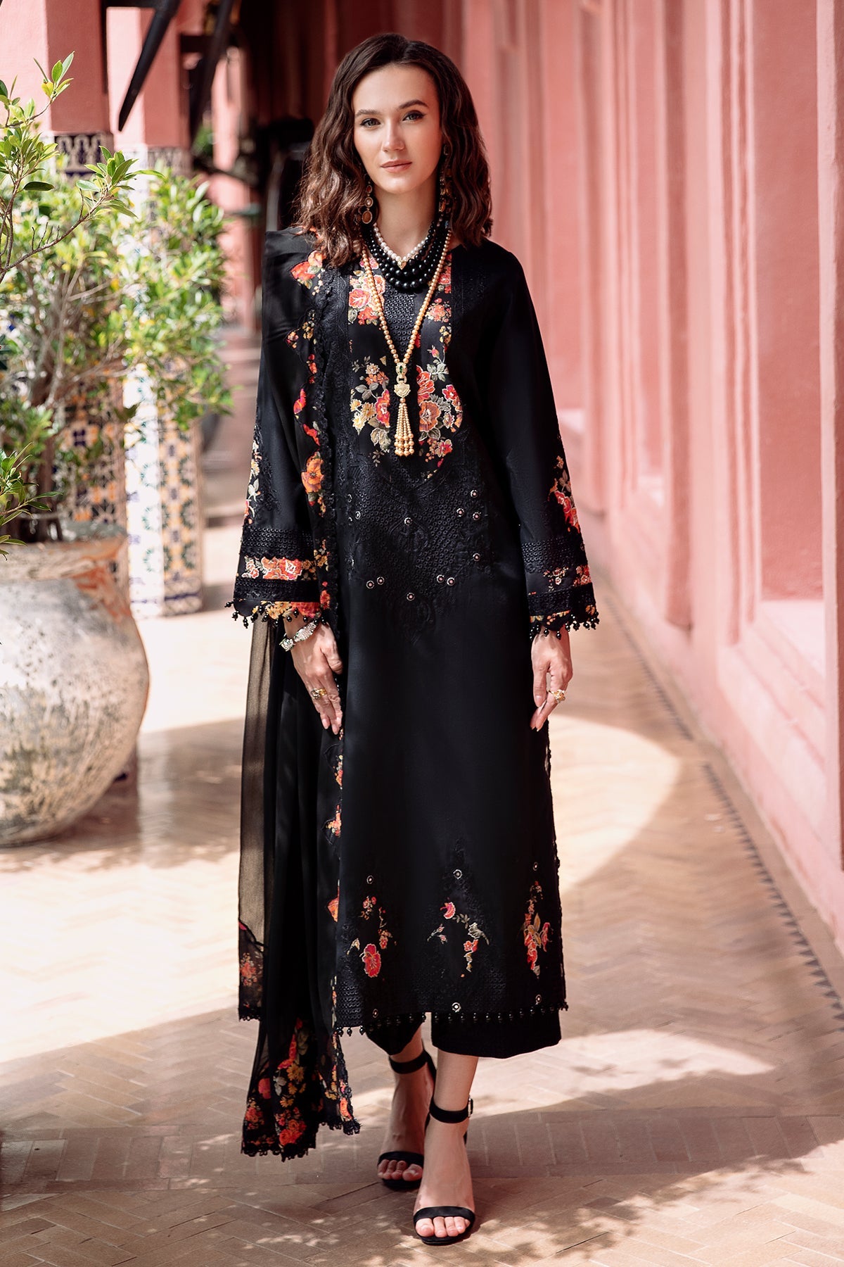 RM5-02 | 3Pc Unstitched Suit Embroidered Collection Vol-01 Reem By Charizma