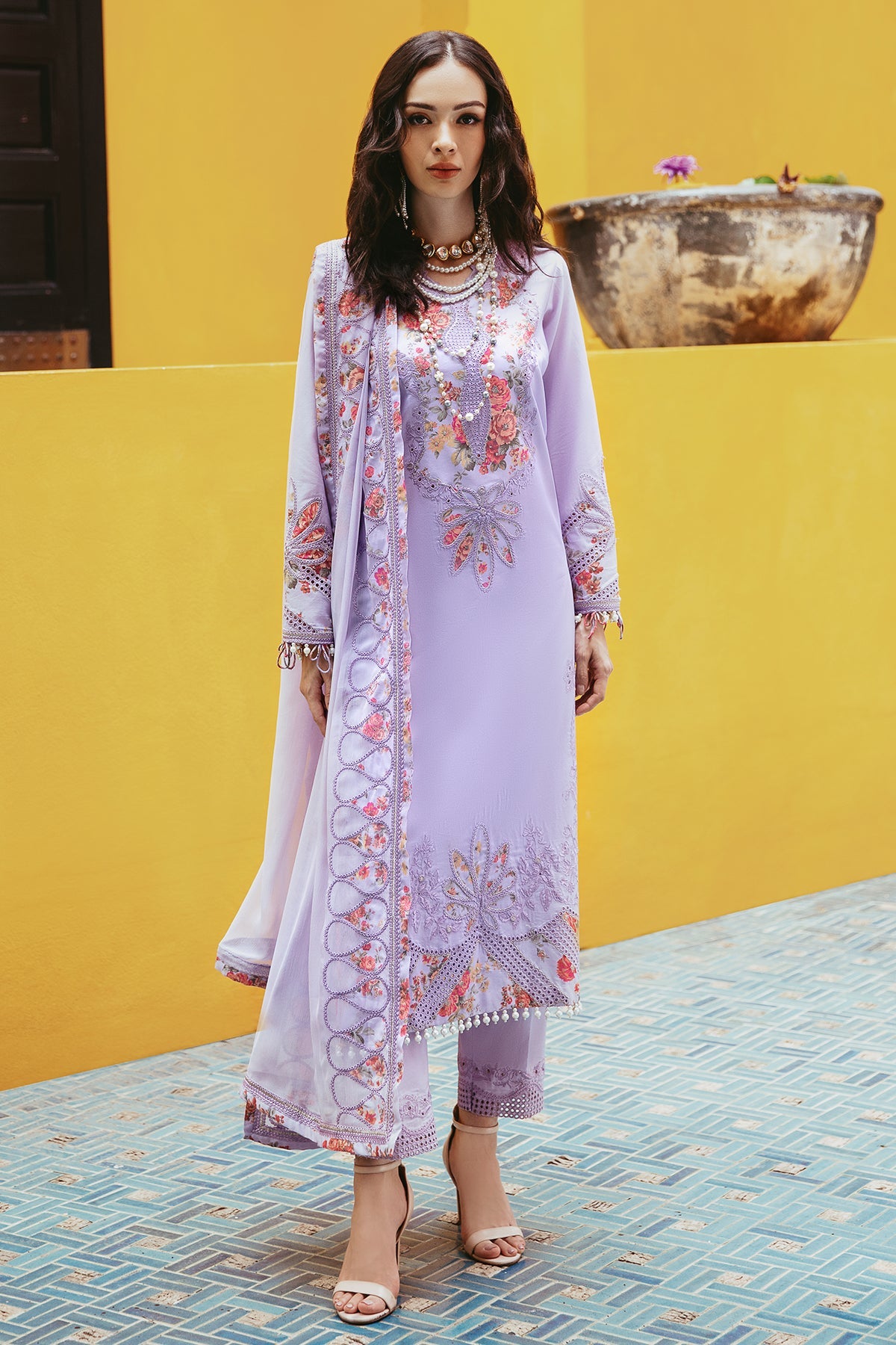 RM5-01 | 3Pc Unstitched Suit Embroidered Collection Vol-01 Reem By Charizma