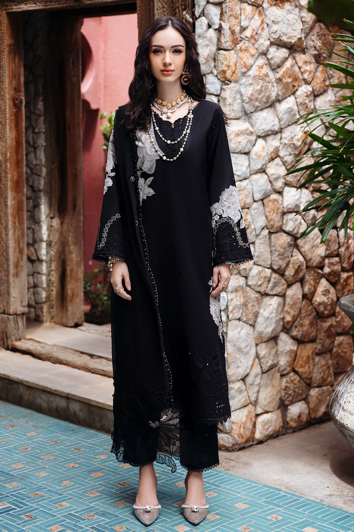 RM5-07 | 3Pc Unstitched Suit Embroidered Collection Vol-01 Reem By Charizma