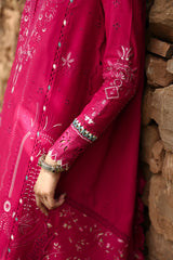 LM-13 TARA | 3Pc Unstitched Suit Winter Embroidered Qlinekari By Qalamkar