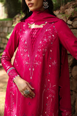 LM-13 TARA | 3Pc Unstitched Suit Winter Embroidered Qlinekari By Qalamkar