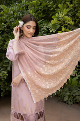 Sofia Unstitched Airjet Viscose Broshia Banarsi & Pallu SCHIFFLI Bamber Chiffon Duppata SOF-004