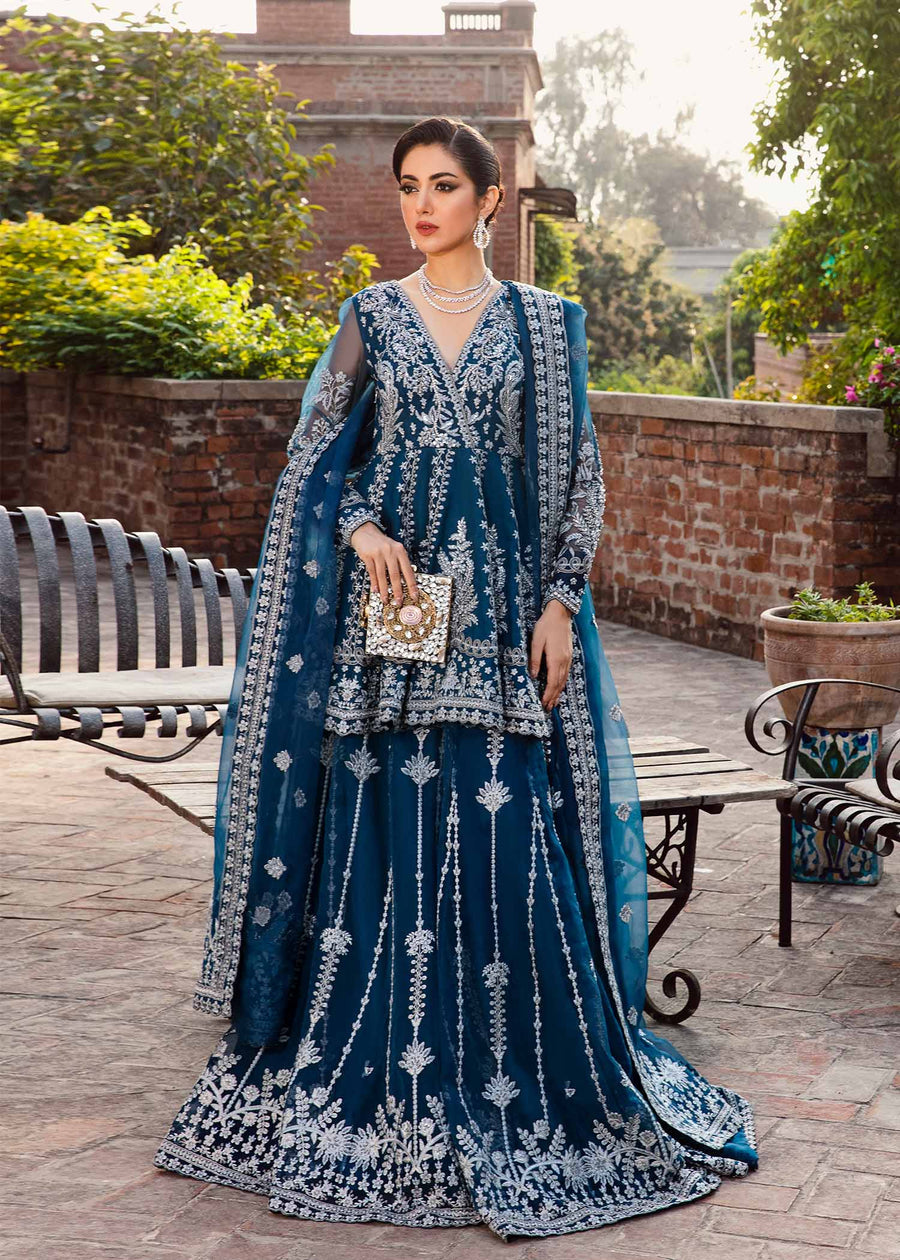 3-PC Unstitched Embroidered Hand Embellished By Akbar Aslam | Nayara
