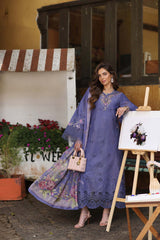 3-PC Unstitched Embroidered Lawn Schiffli Laserkari By Saadia Asad | D9
