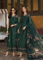 3-PC Unstitched Embroidered Lawn Schiffli Laserkari By Saadia Asad | D11
