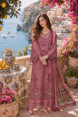 3-PC Unstitched Embroidered Lawn Schiffli Laserkari By Saadia Asad | D1