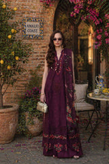 3-PC Unstitched Embroidered Lawn Schiffli Laserkari By Saadia Asad | D10