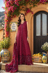 3-PC Unstitched Embroidered Lawn Schiffli Laserkari By Saadia Asad | D4