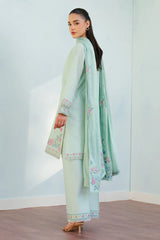 INDI-9A | 3Pc Unstitched Suit Embroidered Lawn 25 Coco By Zarashahjahan