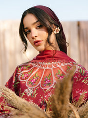 IVY-02 | 3Pc Unstitched Suit Printkari Lawn IVY Bloom By Parishay