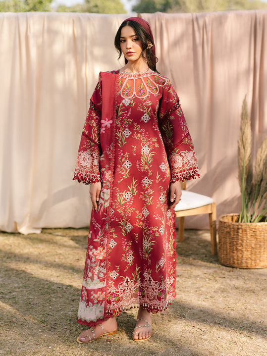 IVY-02 | 3Pc Unstitched Suit Printkari Lawn IVY Bloom By Parishay