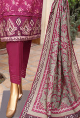 D 03 | 3PC Stitched Damask Jacquard Premium Lawn By HZ Textiles