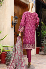 D 03 | 3PC Stitched Damask Jacquard Premium Lawn By HZ Textiles