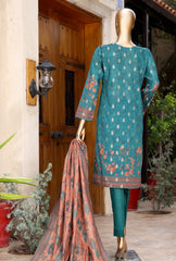 D 05 | 3PC Stitched Damask Jacquard Premium Lawn By HZ Textiles