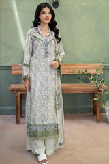 3-PC Unsttiched Embroidered Printed Lawn Shezlin By Johra | JS-643