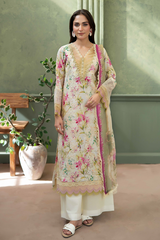3-PC Unsttiched Embroidered Printed Lawn Shezlin By Johra | JS-647