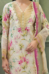 3-PC Unsttiched Embroidered Printed Lawn Shezlin By Johra | JS-647