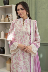 3-PC Unsttiched Embroidered Printed Lawn Shezlin By Johra | JS-646