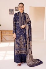 TZ-641 | 3PC Unstitched Suit Embroidered Banarsi Lawn Topaz By Johra