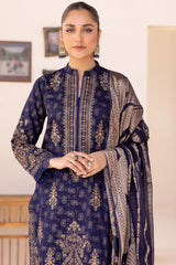 TZ-641 | 3PC Unstitched Suit Embroidered Banarsi Lawn Topaz By Johra