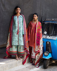 Unstitched 3-PC Embroidered Cotton Silk Dupatta By Jugnu | Panjnad