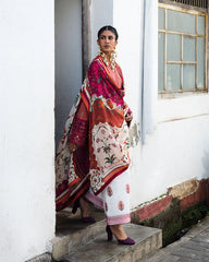 Unstitched 3-PC Embroidered Cotton Silk Dupatta By Jugnu | Panjnad
