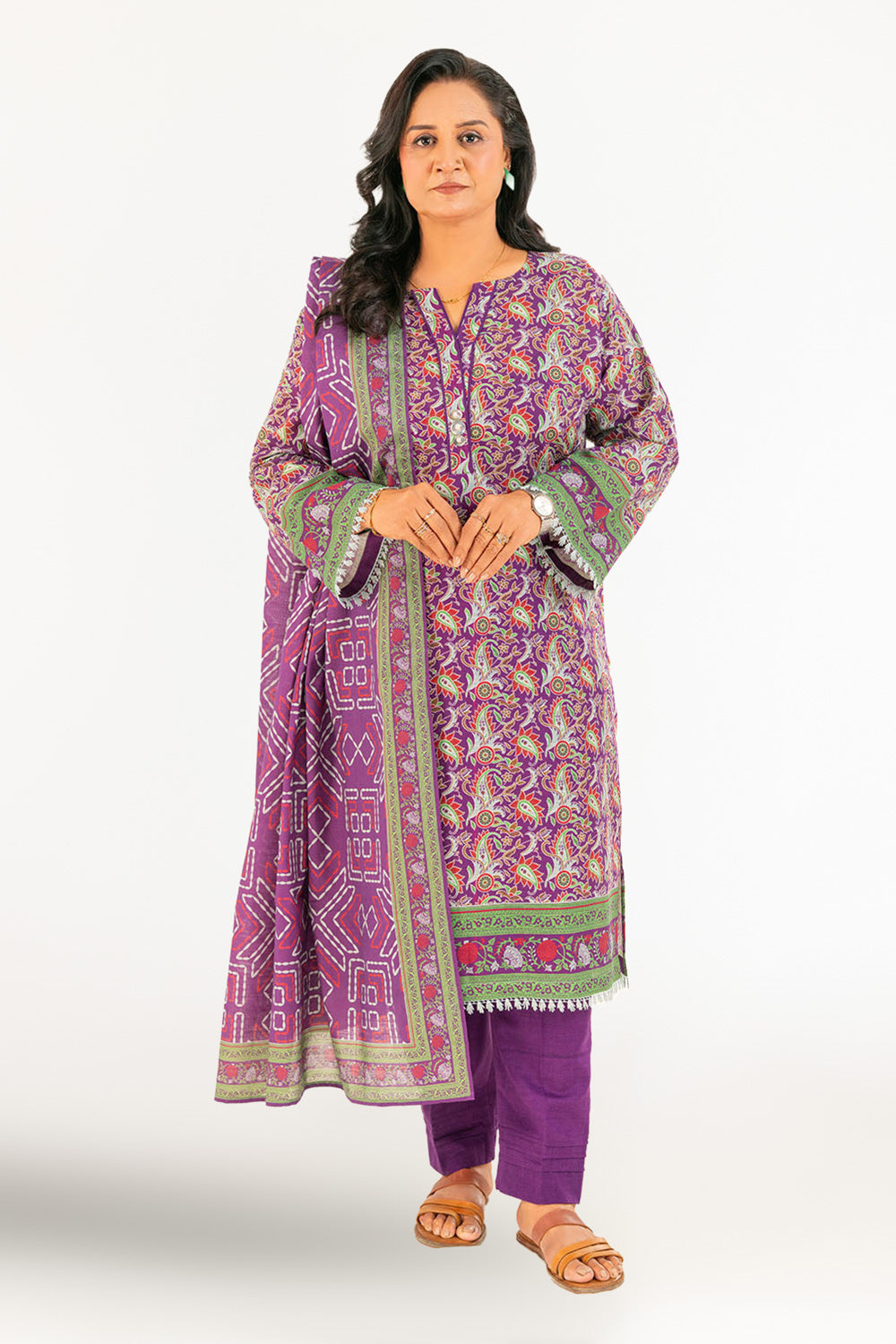 3 Piece Printed Khaddar Suit with Dupatta By Gul Ahmed