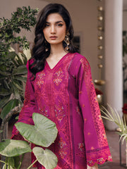 10-KIRAZ | 3 PC Unstitched Luxury Lawn NAQSH By Binilyas