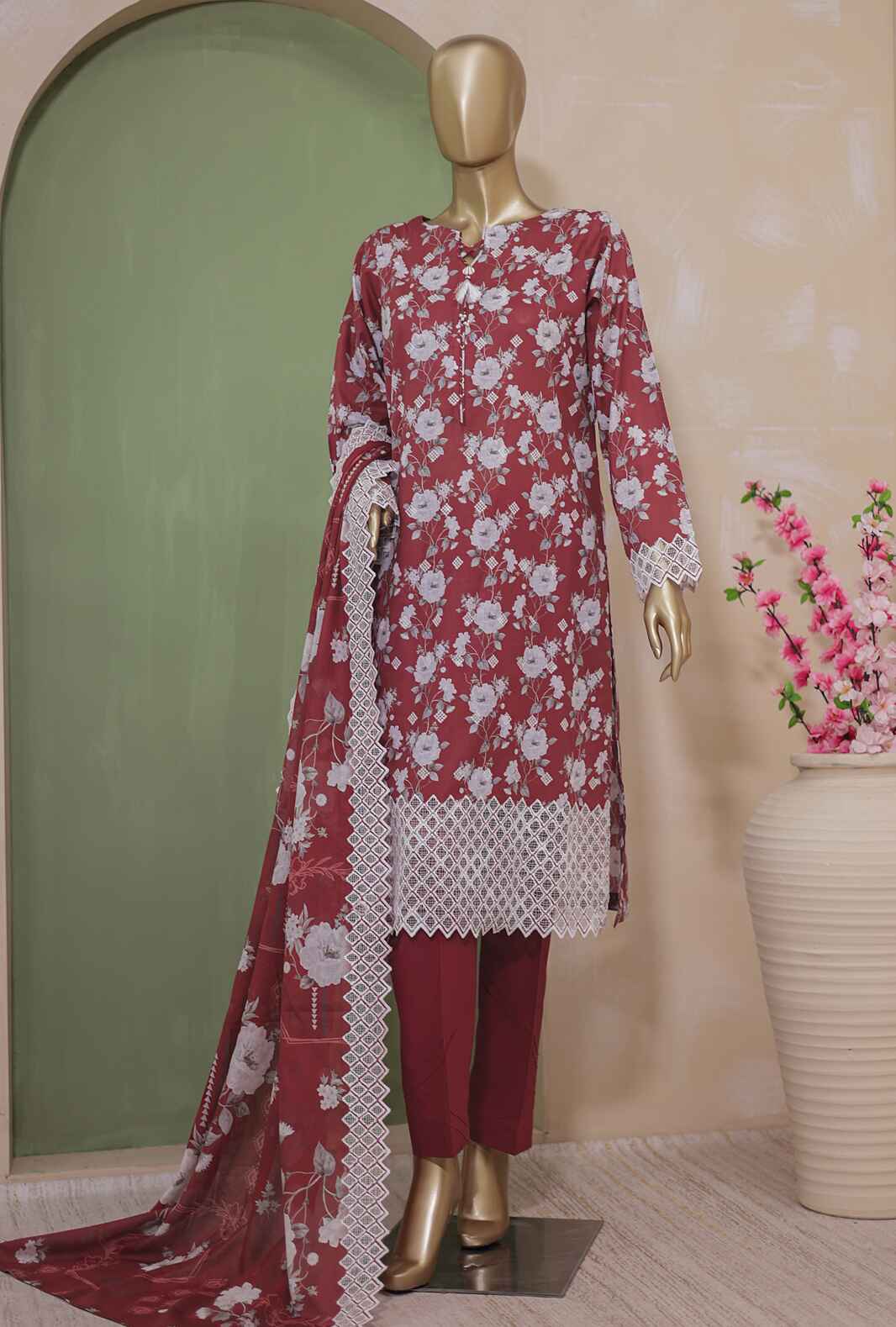 KNC-06 | 3PC Unstitched Kohinoor Netkari Embroidered By Hz Textiles