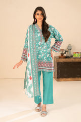 3 Piece Printed Khaddar Suit with Zari Dupatta By Gul Ahmed
