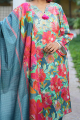3 Piece Printed Khaddar Suit with Dupatta By Gul Ahmed
