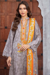 3 Piece Printed Khaddar Suit with Zari Dupatta By Gul Ahmed