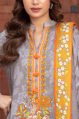 3 Piece Printed Khaddar Suit with Zari Dupatta By Gul Ahmed