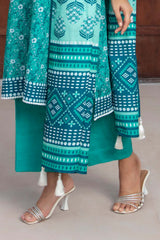 3 Piece Printed Khaddar Suit with Zari Dupatta By Gul Ahmed