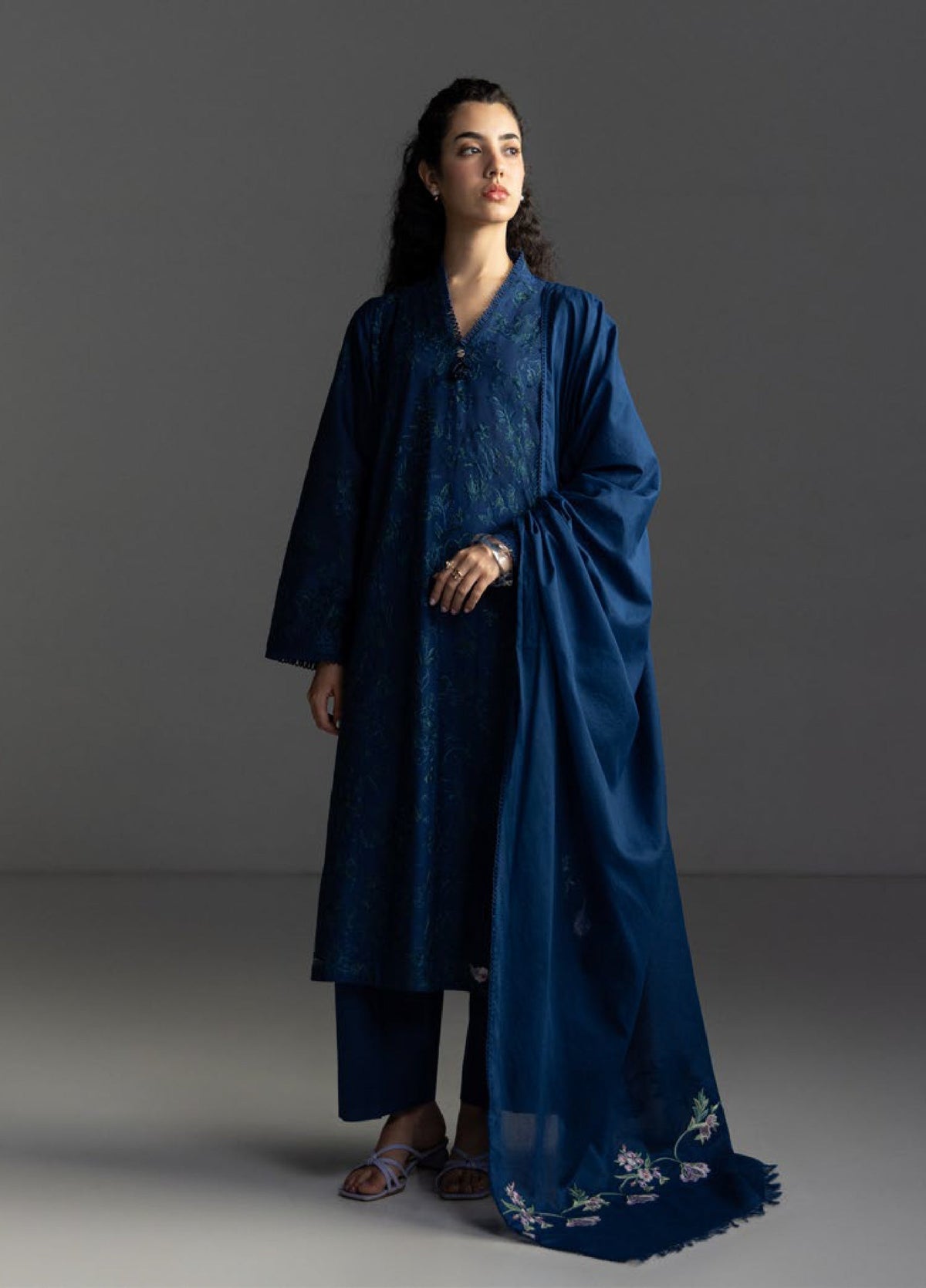 3-PC Unstitched Emroidered Lawn Coco By Zara Shahjahan | LIORA-8A
